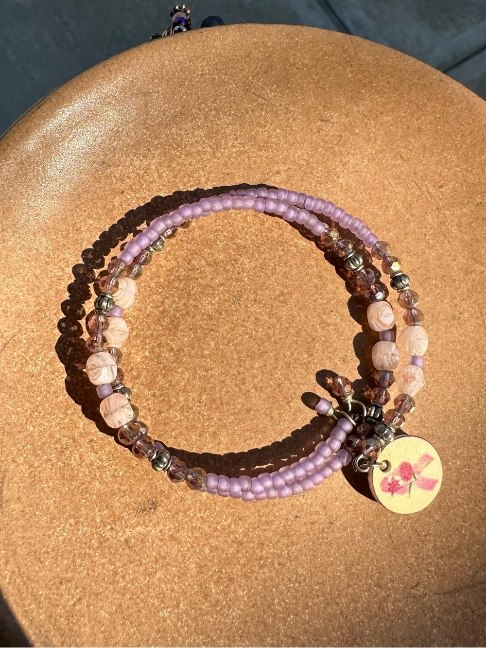 Breast Cancer Awareness Beaded Wrap Bracelet